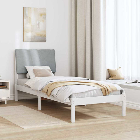 vidaXL Bed frame White and light grey 80 x 200 cm Solid pine wood