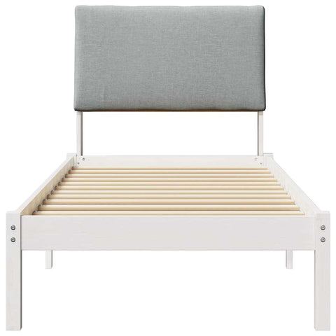 vidaXL Bed frame White and light grey 80 x 200 cm Solid pine wood