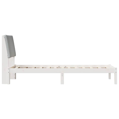 vidaXL Bed frame White and light grey 80 x 200 cm Solid pine wood
