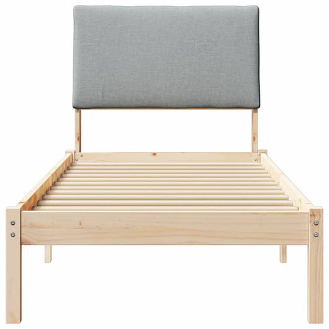 vidaXL Bed frame Brown and light grey 75 x 190 cm Solid pine wood