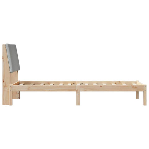 vidaXL Bed frame Brown and light grey 75 x 190 cm Solid pine wood