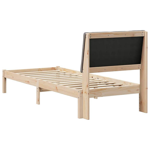 vidaXL Bed frame Brown and taupe 75 x 190 cm Solid pine wood