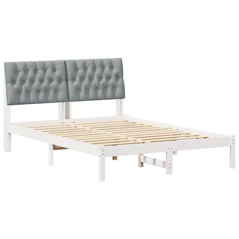 vidaXL Bed Frame Light Grey 140 x 200 cm Solid Pine Wood