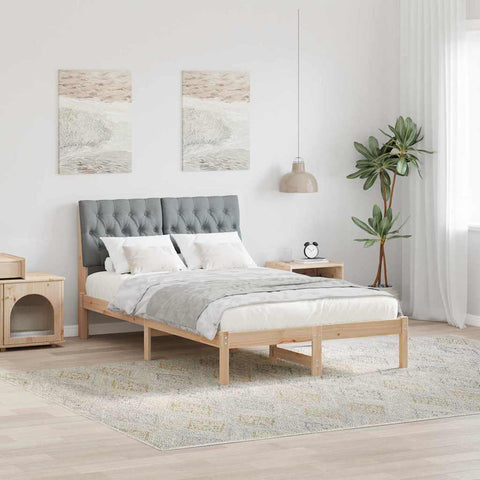 vidaXL Bed Frame Light Grey 120 x 200 cm Solid Pine Wood