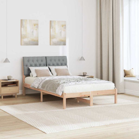 vidaXL Bed Frame Light Grey 120 x 200 cm Solid Pine Wood