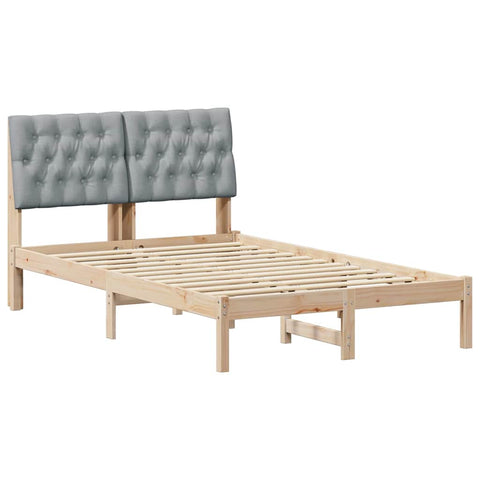 vidaXL Bed Frame Light Grey 120 x 200 cm Solid Pine Wood