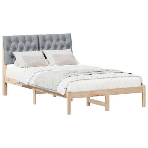 vidaXL Bed Frame Light Grey 120 x 200 cm Solid Pine Wood