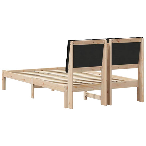 vidaXL Bed Frame with Headboard Black 120 x 200 cm Solid Pine Wood