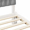 vidaXL Bed Frame with Upholstered Headboard White 135 x 190 cm