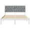 vidaXL Bed Frame with Upholstered Headboard White 135 x 190 cm