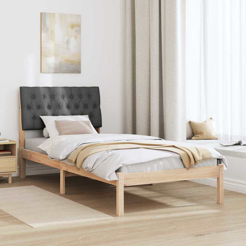 vidaXL Bed Frame with Upholstered Headboard Brown 90 x 190 cm