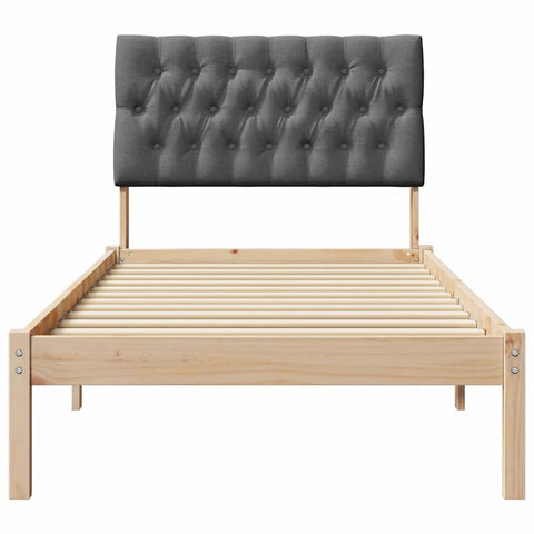 vidaXL Bed Frame with Upholstered Headboard Brown 90 x 190 cm