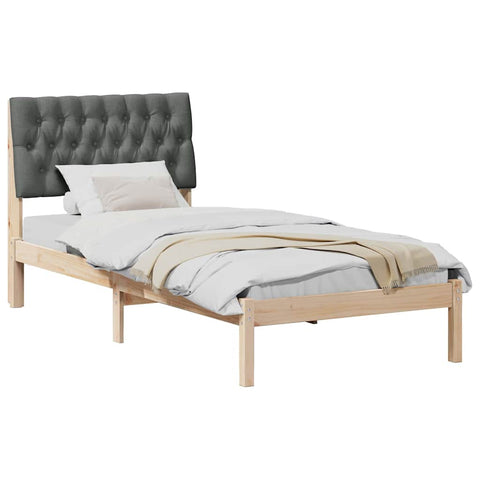 vidaXL Bed Frame with Upholstered Headboard Brown 90 x 190 cm