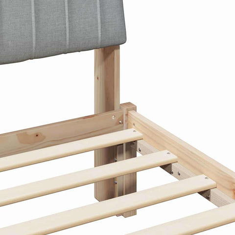 vidaXL Bed Frame Light Grey 140 x 200 cm Solid Pine Wood