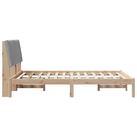 vidaXL Bed Frame Light Grey 140 x 200 cm Solid Pine Wood
