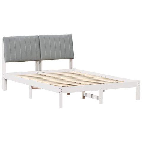 vidaXL Bed Frame Light Grey 140 x 200 cm Solid Pine Wood