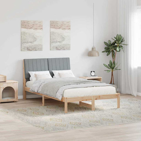 vidaXL Bed Frame Light Grey 120 x 200 cm Solid Pine Wood