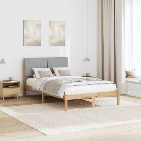 vidaXL Bed Frame Light Grey 120 x 200 cm Solid Pine Wood