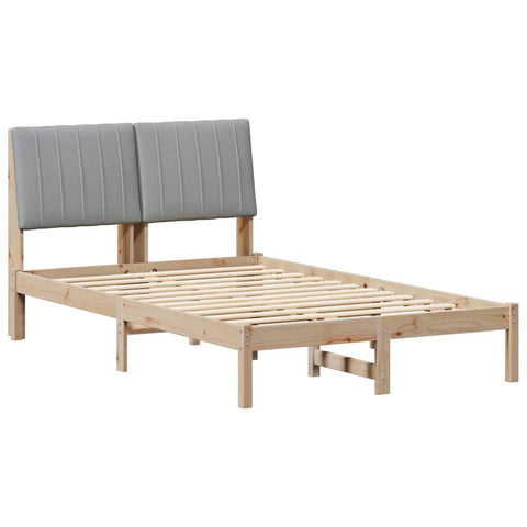 vidaXL Bed Frame Light Grey 120 x 200 cm Solid Pine Wood
