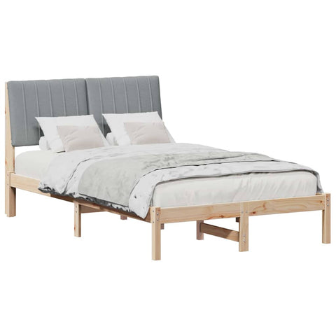 vidaXL Bed Frame Light Grey 120 x 200 cm Solid Pine Wood