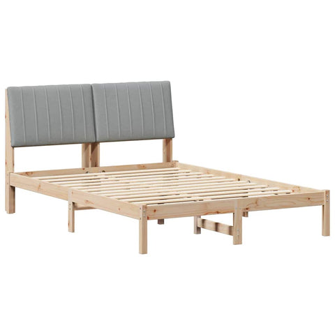 vidaXL Bed Frame Light Grey 140 x 190 cm Solid Pine Wood