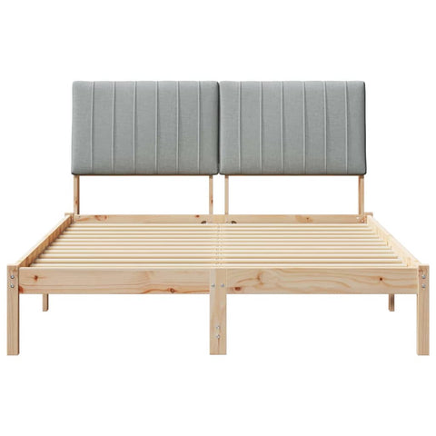 vidaXL Bed Frame Light Grey 140 x 190 cm Solid Pine Wood
