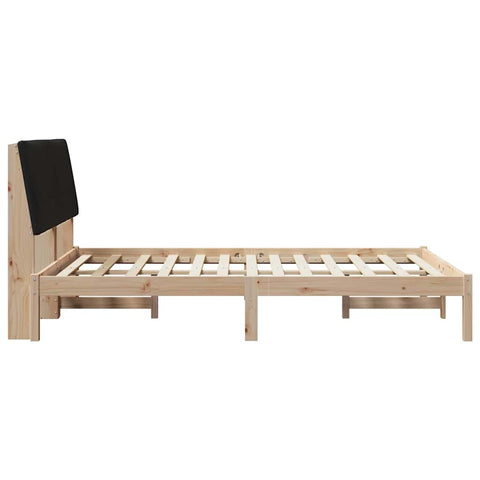 vidaXL Bed Frame with Headboard Black 140 x 190 cm Solid Pine Wood