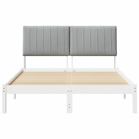 vidaXL Bed Frame Light Grey 140 x 190 cm Solid Pine Wood