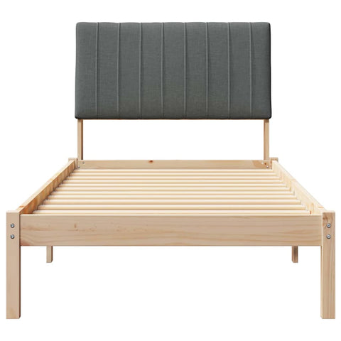 vidaXL Bed Frame with Headboard Brown 90 x 190 cm Solid Pine Wood