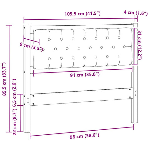 vidaXL Headboard Other Brown and dark grey 100 cm Solid pine wood