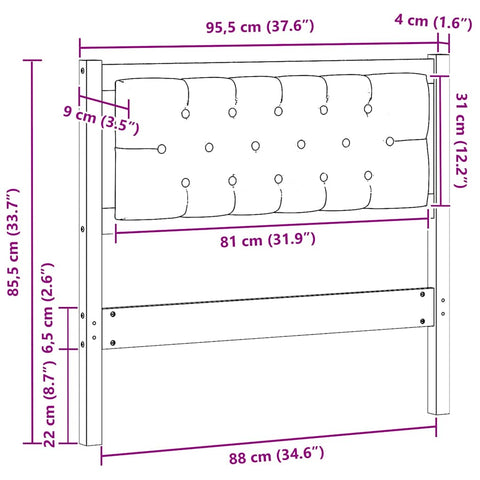 vidaXL Headboard Other Brown and taupe 90 cm Solid pine wood