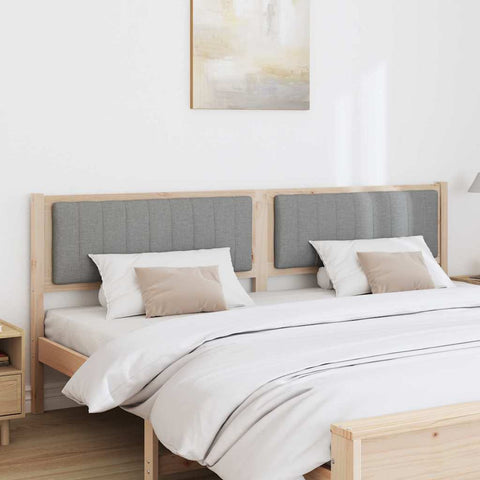vidaXL Upholstered Headboard Brown 200 cm Solid Pine Wood