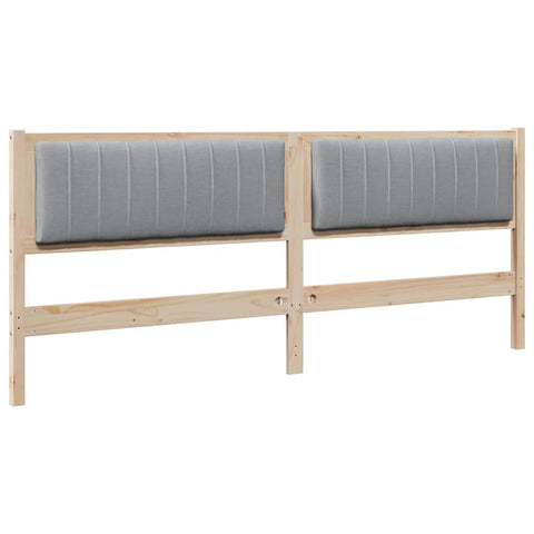 vidaXL Upholstered Headboard Brown 200 cm Solid Pine Wood