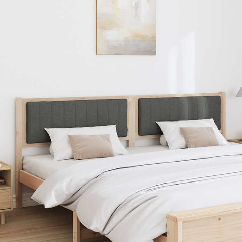 vidaXL Upholstered Headboard Brown 200 cm Solid Pine Wood