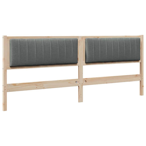 vidaXL Upholstered Headboard Brown 200 cm Solid Pine Wood