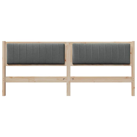 vidaXL Upholstered Headboard Brown 200 cm Solid Pine Wood