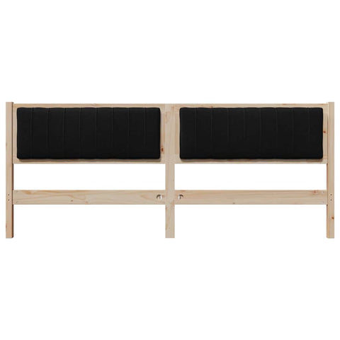 vidaXL Upholstered Headboard Brown 200 cm Solid Pine Wood