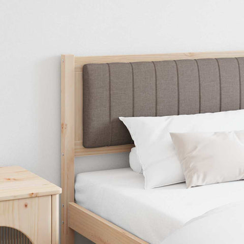 vidaXL Upholstered Headboard Brown 200 cm Solid Pine Wood