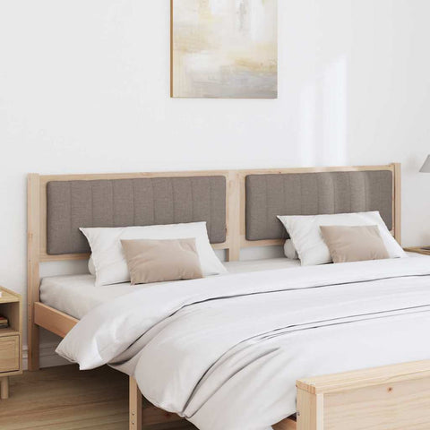 vidaXL Upholstered Headboard Brown 200 cm Solid Pine Wood