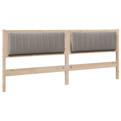 vidaXL Upholstered Headboard Brown 200 cm Solid Pine Wood