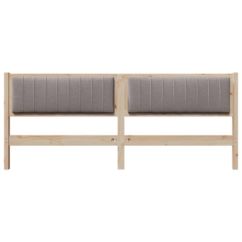 vidaXL Upholstered Headboard Brown 200 cm Solid Pine Wood