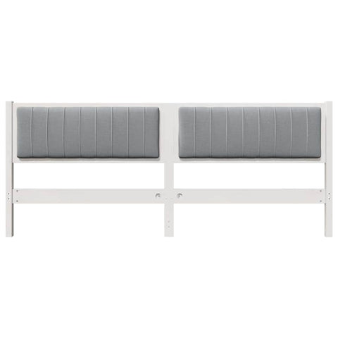 vidaXL Upholstered Headboard White 200 cm Solid Pine Wood