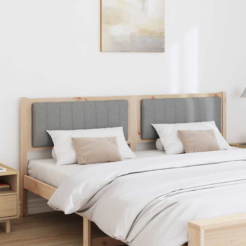 vidaXL Upholstered Headboard Brown 180 cm Solid Pine Wood