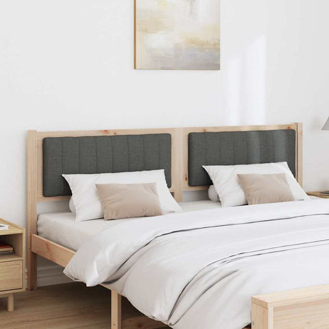 vidaXL Upholstered Headboard Brown 180 cm Solid Pine Wood