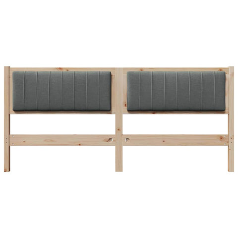 vidaXL Upholstered Headboard Brown 180 cm Solid Pine Wood