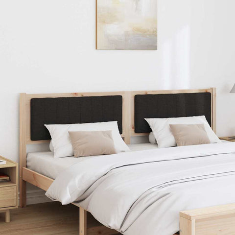 vidaXL Upholstered Headboard Brown 180 cm Solid Pine Wood