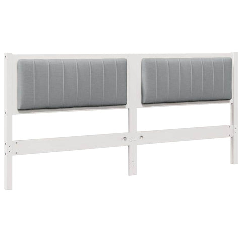 vidaXL Upholstered Headboard White 180 cm Solid Pine Wood