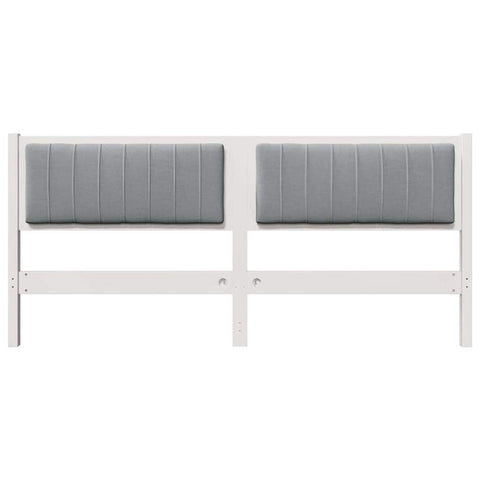 vidaXL Upholstered Headboard White 180 cm Solid Pine Wood