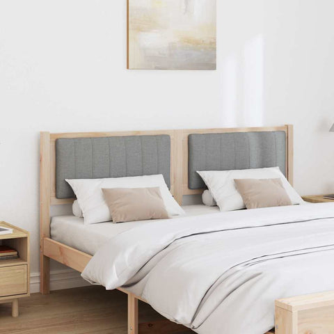 vidaXL Upholstered Headboard Brown 160 cm Solid Pine Wood