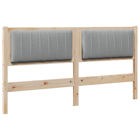 vidaXL Upholstered Headboard Brown 160 cm Solid Pine Wood
